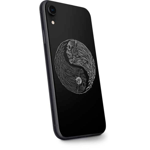 Liquid Blue Yin Yang Music Skulls iPhone XR Skin