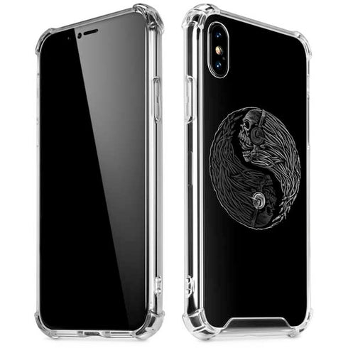 Liquid Blue Yin Yang Music Skulls iPhone XS Max Clear Case