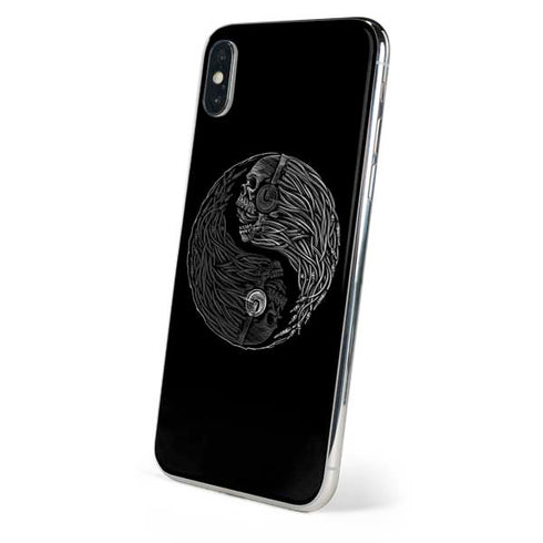 Liquid Blue Yin Yang Music Skulls iPhone XS Max Skin