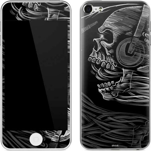 Liquid Blue Yin Yang Music Skulls Apple iPod Skin