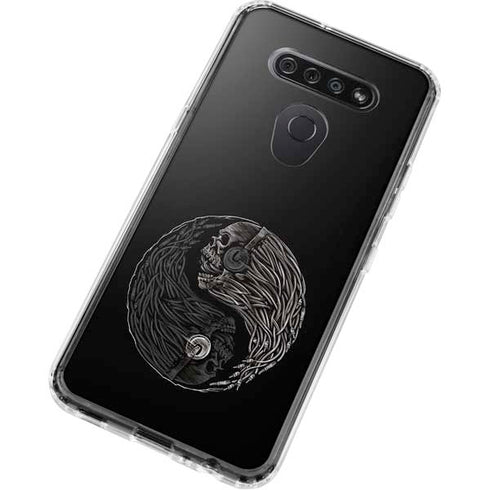 Liquid Blue Yin Yang Music Skulls LG K51/Q51 Clear Case