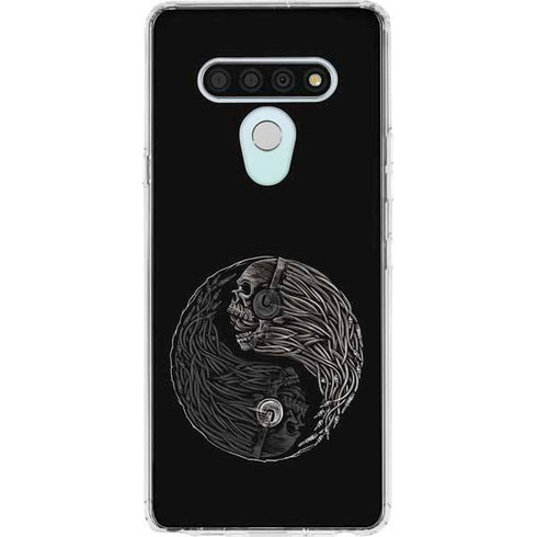 Liquid Blue Yin Yang Music Skulls LG Stylo 6 Clear Case