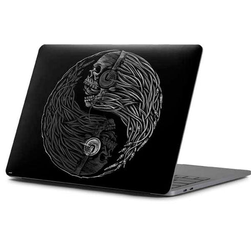 Liquid Blue Yin Yang Music Skulls Apple MacBook Pro 13-inch Skin