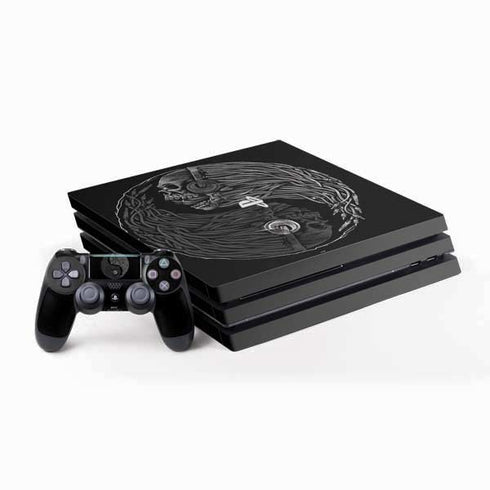 Liquid Blue Yin Yang Music Skulls PS4 Pro Bundle Skin