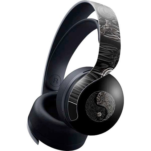 Liquid Blue Yin Yang Music Skulls PULSE 3D Wireless Headset for PS5 Skin