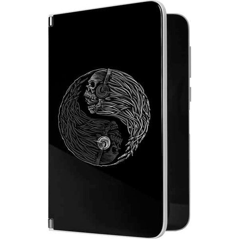 Liquid Blue Yin Yang Music Skulls Surface Duo Skin