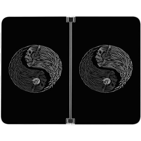 Liquid Blue Yin Yang Music Skulls Surface Duo Skin