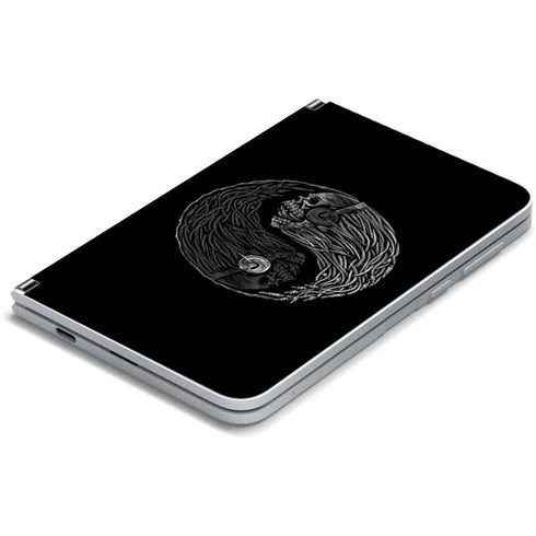 Liquid Blue Yin Yang Music Skulls Surface Duo Skin