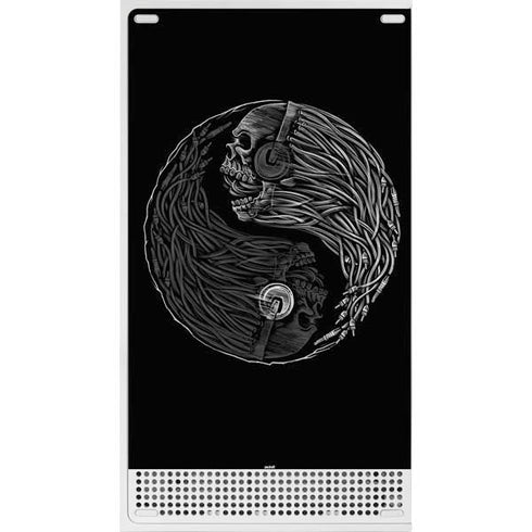 Liquid Blue Yin Yang Music Skulls Xbox Series S Console Skin