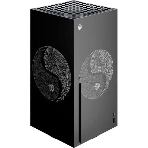 Liquid Blue Yin Yang Music Skulls Xbox Series X Console Skin