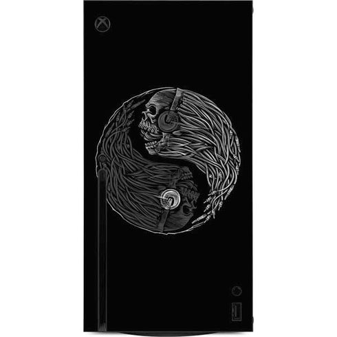 Liquid Blue Yin Yang Music Skulls Xbox Series X Console Skin