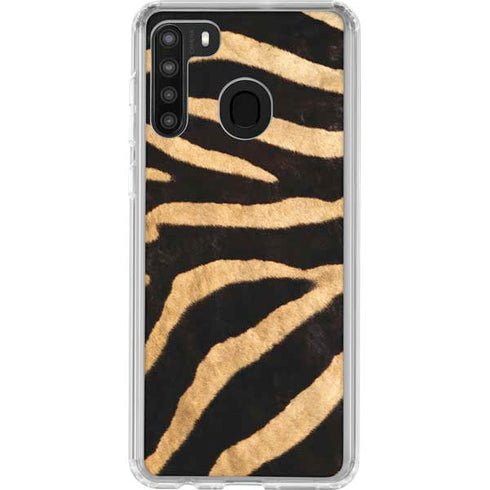 Zebra Animal Print Galaxy A21 Clear Case
