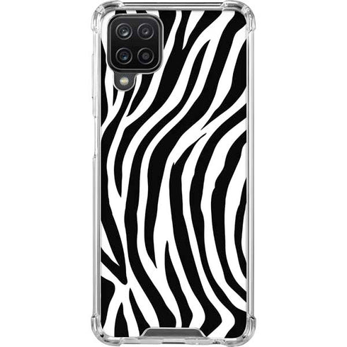 Zebra Print Galaxy A12 Clear Case