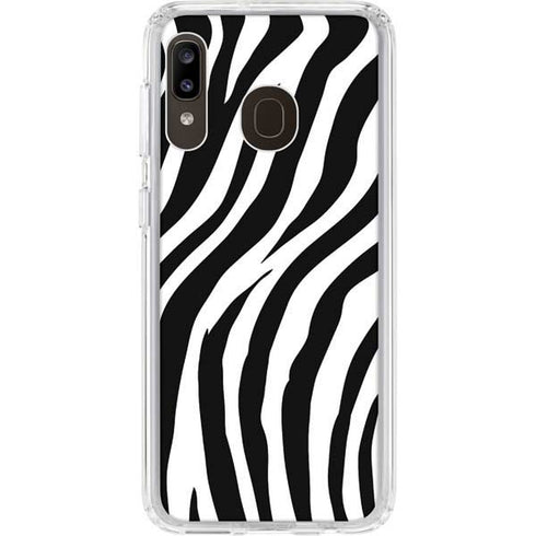 Zebra Print Galaxy A20 Clear Case