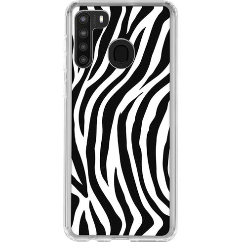 Zebra Print Galaxy A21 Clear Case