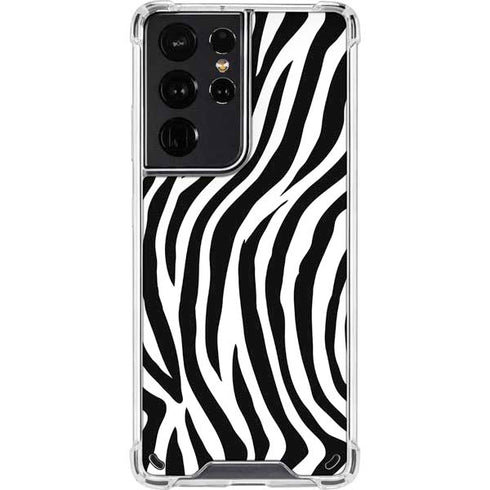 Zebra Print Galaxy S21 Ultra 5G Clear Case