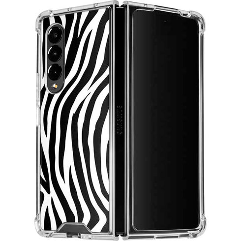 Zebra Print Galaxy Z Fold4 5G Clear Case