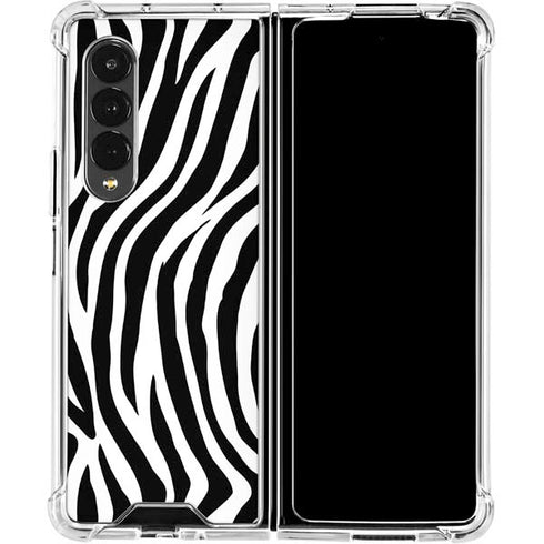 Zebra Print Galaxy Z Fold4 5G Clear Case