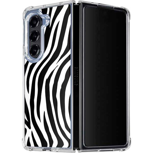 Zebra Print Galaxy Z Fold5 5G Clear Case