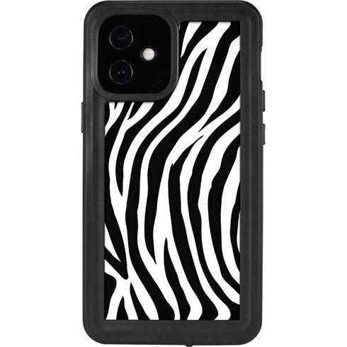 Zebra Print iPhone 12 Mini Waterproof Case