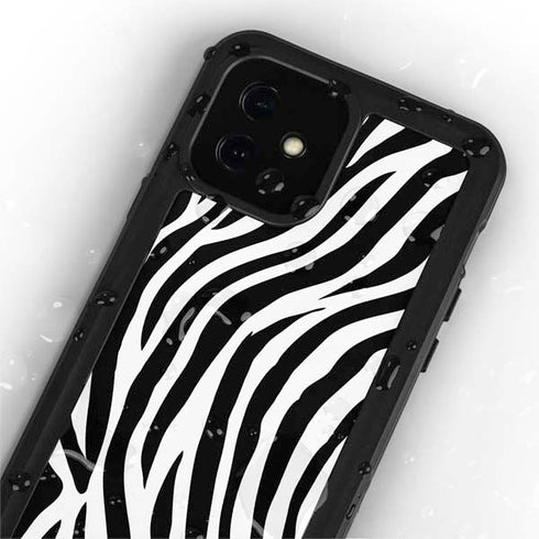 Zebra Print iPhone 12 Mini Waterproof Case