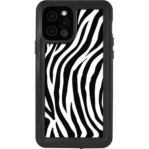 Zebra Print iPhone 12 Pro Waterproof Case