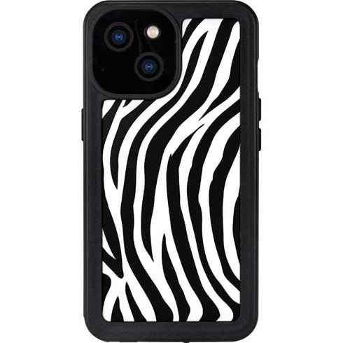 Zebra Print iPhone 13 Mini Waterproof Case