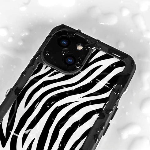 Zebra Print iPhone 13 Mini Waterproof Case