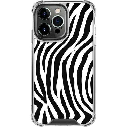 Zebra Print iPhone 14 Pro Clear Case