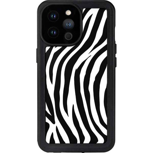 Zebra Print iPhone 14 Pro Max Waterproof Case