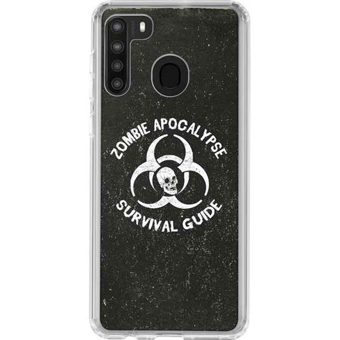 Zombie Apocalypse Survival Guide Galaxy A21 Clear Case