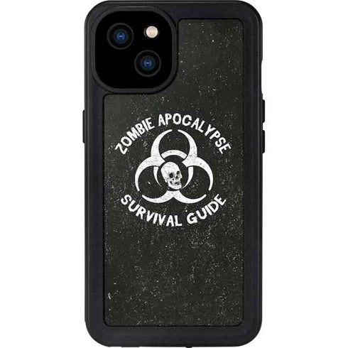 Zombie Apocalypse Survival Guide iPhone 15 Plus Waterproof Case