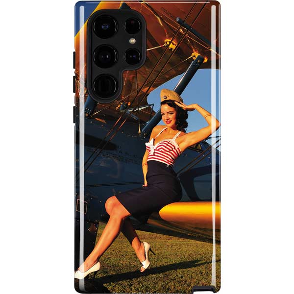 1940s Pin-Up On Stearman Biplane Galaxy Cases
