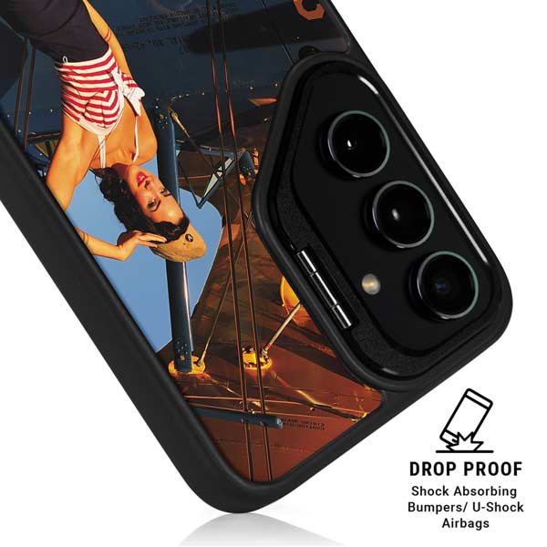 1940s Pin-Up On Stearman Biplane Galaxy S26 Ultra Kickstand Case