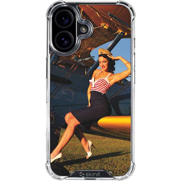 1940s Pin-Up On Stearman Biplane iPhone 17 Clear Case