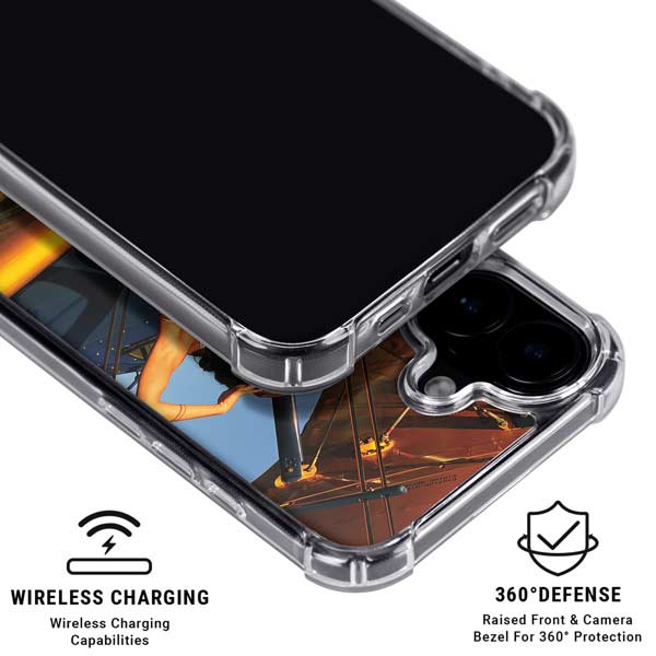 1940s Pin-Up On Stearman Biplane iPhone 17 Clear Case
