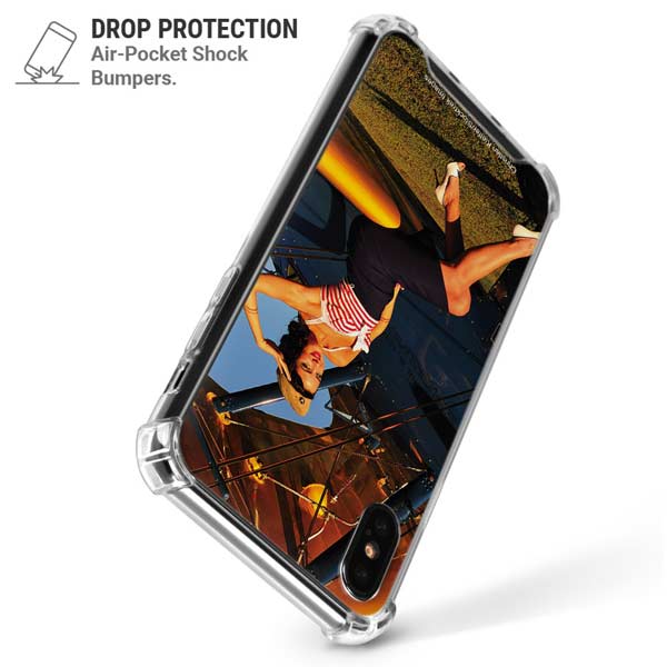 1940s Pin-Up On Stearman Biplane iPhone X/XS Clear Case