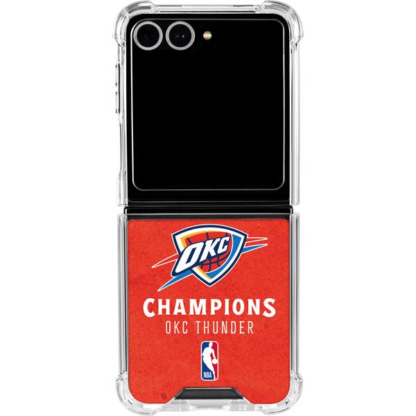 2025 NBA Champions Oklahoma City Thunder Galaxy Z Flip7 Clear Case