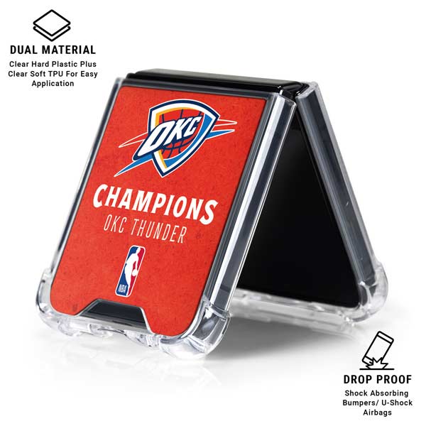 2025 NBA Champions Oklahoma City Thunder Galaxy Z Flip7 Clear Case