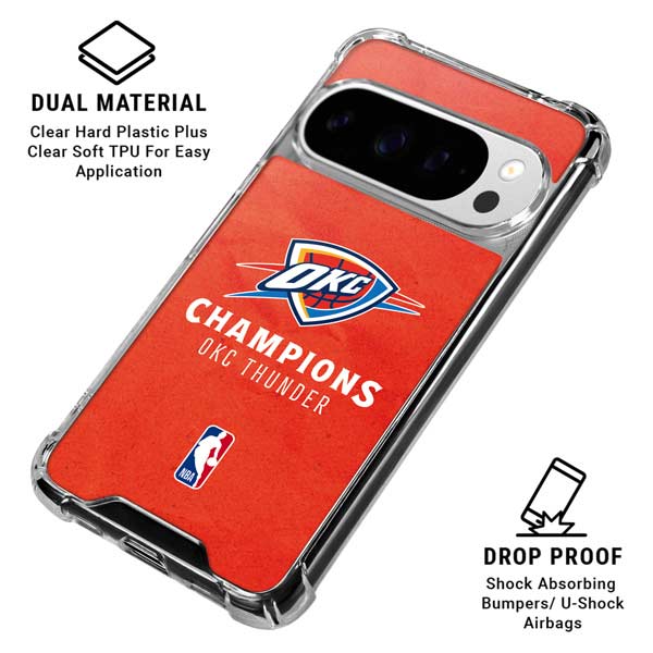2025 NBA Champions Oklahoma City Thunder Google Pixel 10 Pro XL Clear Case