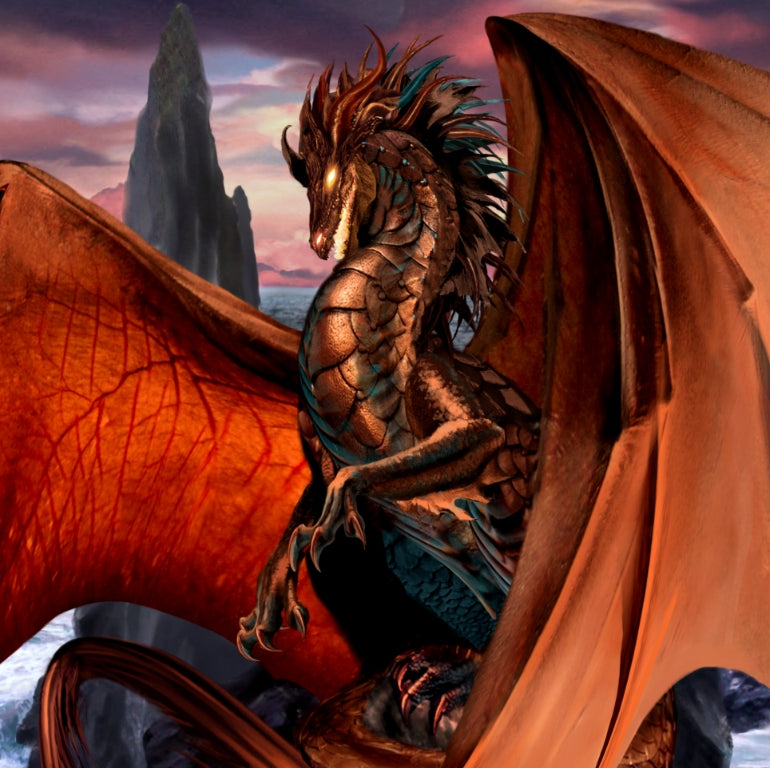 Fantasy illustration of a dragon