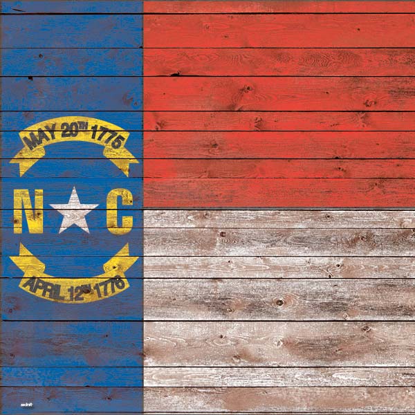North Carolina Flag Dark Wood Google Home Hub Skin
