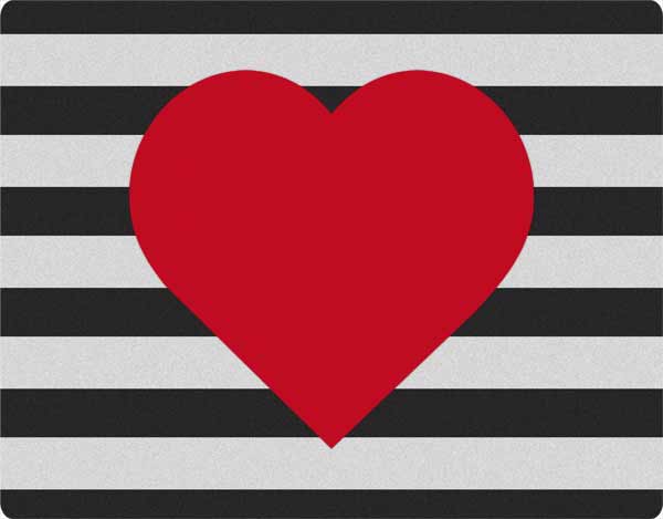 Black And White Striped Heart Google Home Hub Skin