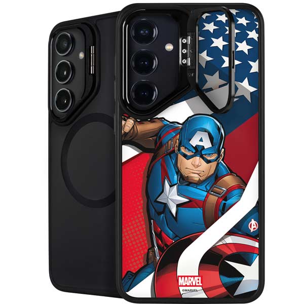Marvel Captain America Action Pose Galaxy S26 Plus Kickstand Case