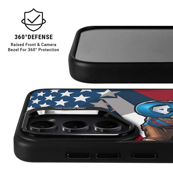 Marvel Captain America Action Pose Galaxy S26 Plus Kickstand Case