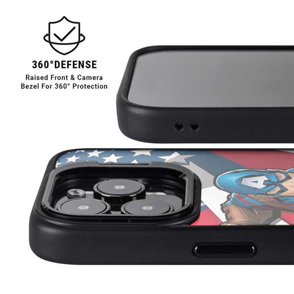 Marvel Captain America Action Pose iPhone 14 Pro Kickstand Case