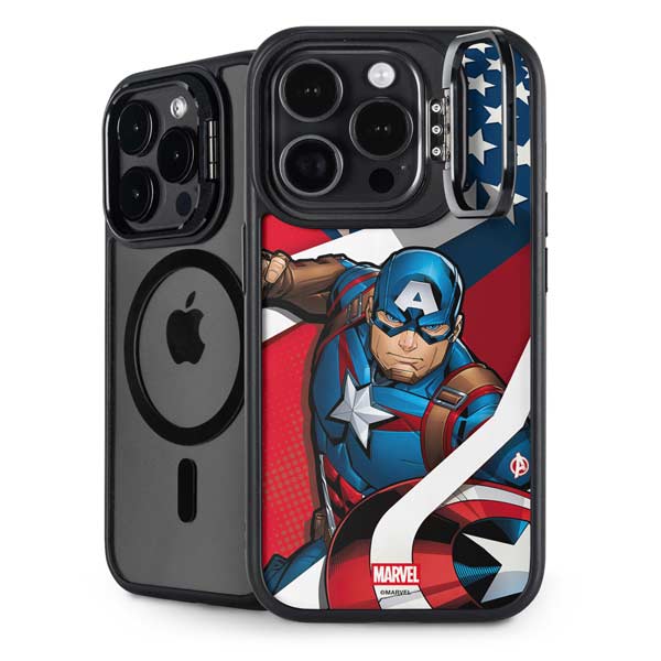 Marvel Captain America Action Pose iPhone 14 Pro Max Kickstand Case