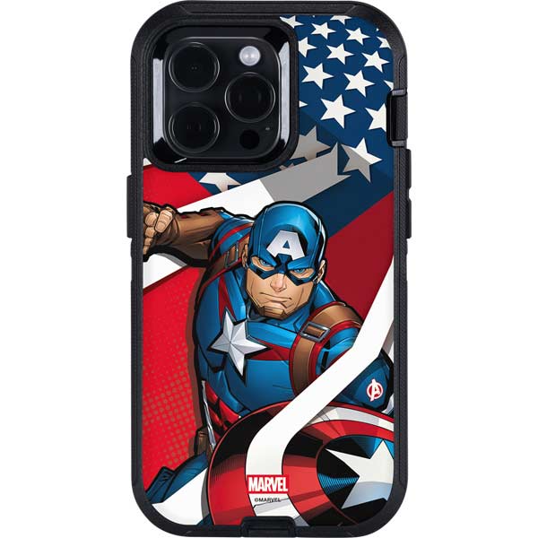 Marvel Captain America Action Pose Otterbox Defender iPhone Skin
