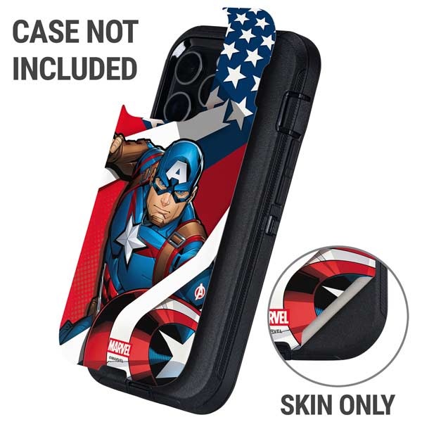 Marvel Captain America Action Pose Otterbox Defender iPhone Skin