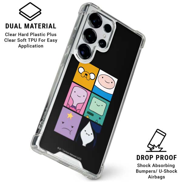 Adult Swim Adventure Time Character Tiles Galaxy S25 Ultra Clear Case